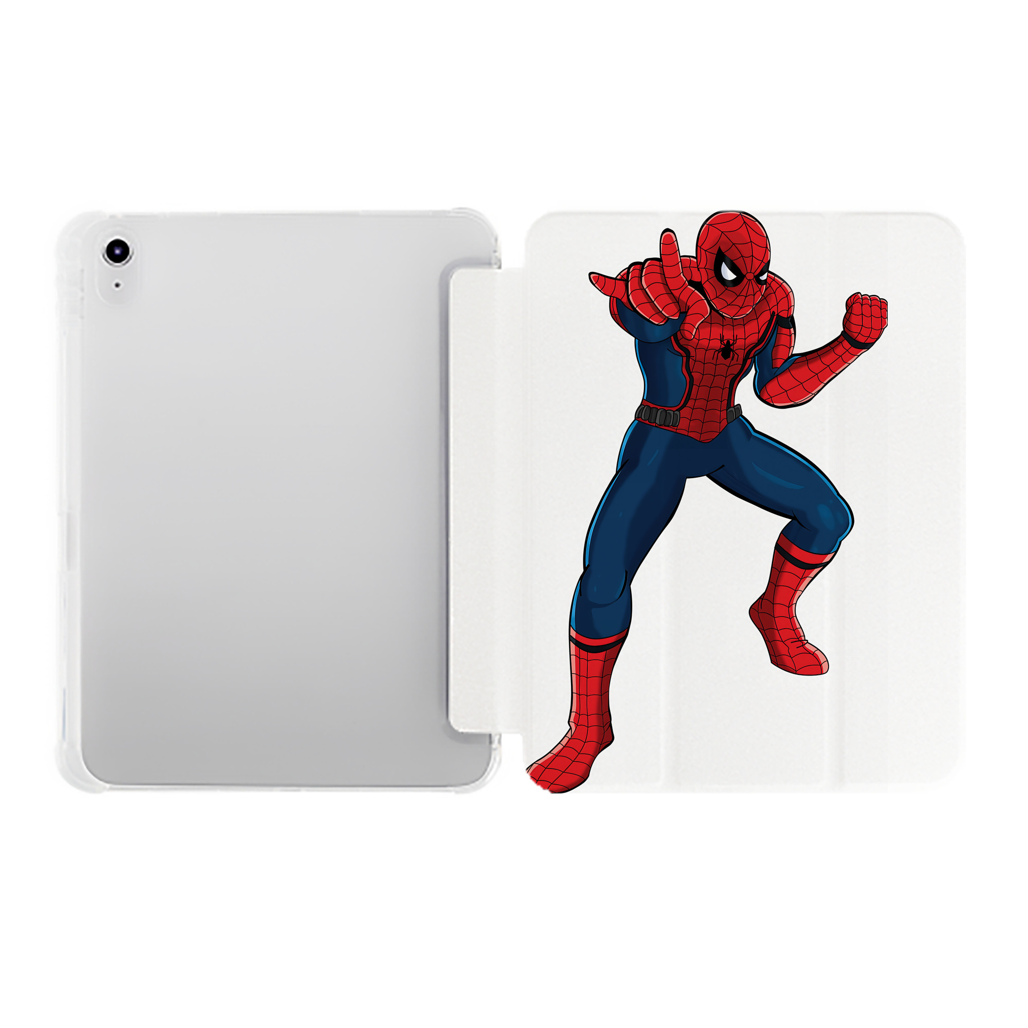 （画像用） Spider Man スパイダーマン IPad ケース ペン収納付き 三つ折りスタンド PUレザー×シリコン 対応機種9.5/10.5/10.9インチ